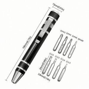Multi-function <b>Mini</b> 8-in-1 Aluminum Alloy Screwdriver Pen Portable Pocket Precision <b>Kit</b> Repair Fix Set Emergency <b>Tool</b> Set - Product Image 2