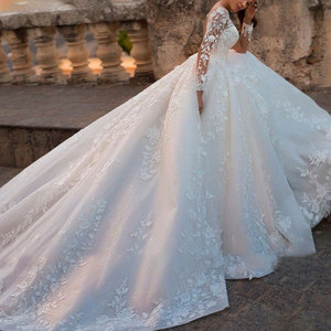 Vestido blanco <span class=keywords><strong>de</strong></span> manga larga para boda 2022, vestidos <span class=keywords><strong>de</strong></span> novia <span class=keywords><strong>de</strong></span> lujo <span class=keywords><strong>de</strong></span> encaje hechos en <span class=keywords><strong>Estambul</strong></span>, Turquía, vestidos <span class=keywords><strong>de</strong></span> novia <span class=keywords><strong>de</strong></span> cola grande paquistaní 2023 - Product Image 6