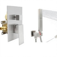 Robinet de douche à 2 voies en laiton avec fonction de déviation et douchette murale double fonction