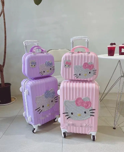 ชุดกระเป๋าเดินทาง ALL PASS ประดับเพชรเทียมลาย Hello Kitty สำหรับเด็ก ชุดกระเป๋าเดินทางเพชรสำหรับเด็ก กระเป๋าเดินทางเด็ก - Product Image 1