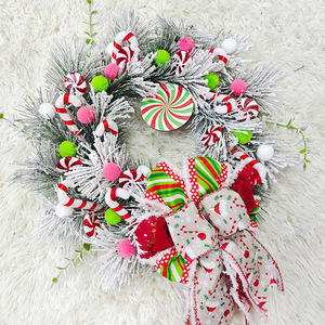 Guirlande de Noël artisanale de style américain avec motif de canne à sucre pour la décoration de la porte d'entrée et de la fenêtre - Product Image 2