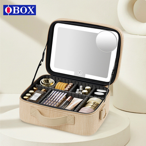 Sac de toilette OBOX avec miroir HD 3 couleurs pour les artistes des ongles, organiseur de rangement pratique pour les visites de clients - Product Image 4