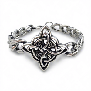 سوار للرجال من الجمجمة والكوبان مطلي بالفضة نمط فاتن متقاطع للرجال أساور عصرية ساحرة واسعة - Product Image 5