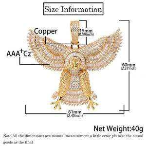 Custom Pave Set VVS Moissanite 3D Heavy <b>Solid</b> Eagle <b>Pendants</b> 925 Silver Real <b>Gold</b> Plated Iced Charms GRA Pass Tester B2B Maker - Product Image 3