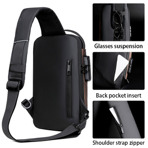 Zaino da Viaggio Antifurto Impermeabile da <span class=keywords><strong>Uomo</strong></span>, Borsa a Tracolla Monospalla a Bandoliera, Borsa a Tracolla da <span class=keywords><strong>Uomo</strong></span> Letter Rider - Product Image 6