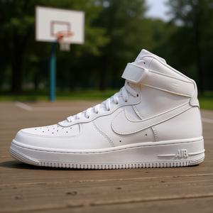 Zapatillas de Baloncesto Unisex Nike Air Force 1 High '07 Triple White, Parte Superior de Cuero Genuino, Suela de Goma, Entresuela de EVA, Para Todas las Temporadas - Product Image 2