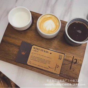 ถาดกาแฟไม้แบบข้ามพรมแดน ถาดชิมกาแฟสามช่อง แผ่นรองกลิ่นหอม ถาดไม้พร้อมแผ่นรองแก้วแบบมีรู - Product Image 2