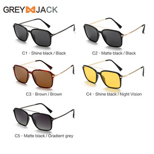 Lunettes de soleil polarisées unisexe style européen et américain, monture en métal TR, protection UV400, grande monture noire, vente chaude transfrontalière - Product Image 4