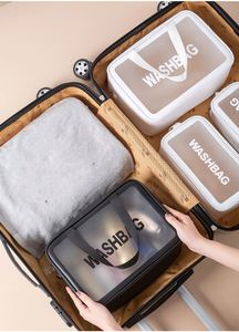 Pochette de maquillage transparente avec logo personnalisé, organiseur de cosmétiques en PVC imperméable, trousse de toilette en plastique pour la salle de bain, pour le rangement des bijoux - Product Image 5
