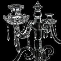 Candélabre à 9 bras en cristal argenté, fait main, écologique, pour mariage et Noël, avec motif imprimé UV, pour décoration de centre de table