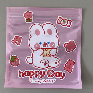 Sacs d'emballage pour biscuits imprimés en couleur de dessin animé, sacs auto-scellants pour collations d'animaux mignons, bonbons, produits de boulangerie, sacs scellés - Product Image 2