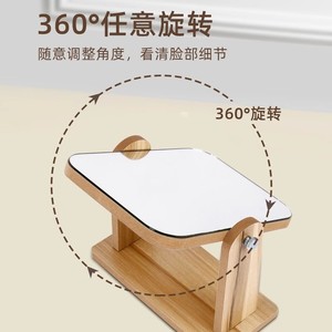 Desktop Wooden Rotating Dressing <b>Mirror</b> <b>Rectangular</b> Home Use Makeup <b>Mirror</b> - Product Image 3