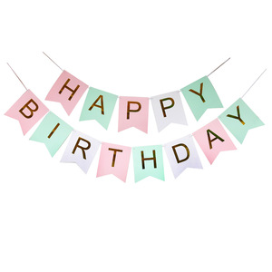 <span class=keywords><strong>Guirlande</strong></span> de bannière en papier Joyeux <span class=keywords><strong>Anniversaire</strong></span> en forme de queue de poisson dorée pour décorations de fête - Product Image 6