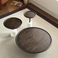 Table basse ronde en bois au design moderne, ensemble ensemble haut et bas, ensemble de tables basses créatives pour le salon