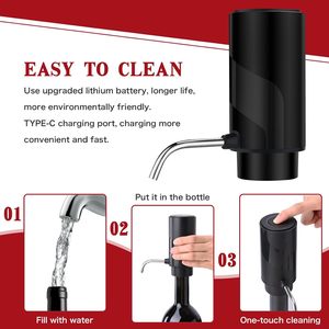 Aireador de Vino Eléctrico Recargable por USB |   Dispensador de un Toque, Vertedor Automático para Decantadores |   Accesorios de Cocina al por Mayor, Herramientas de Bar - Product Image 4