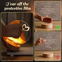 Support de lampe de nuit en bois, base lumineuse intelligente USB compacte pour petite table de chevet, accessoire artisanal élégant, décoration de chambre à coucher et de bureau