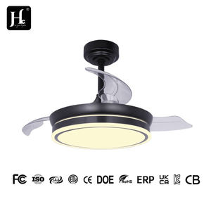 Ventilateur de plafond avec lumière LED, lustre personnalisé Liangte 42, 4 pales en ABS, moteur tout en cuivre, ventilateur de plafond rétractable invisible à LED - Product Image 4