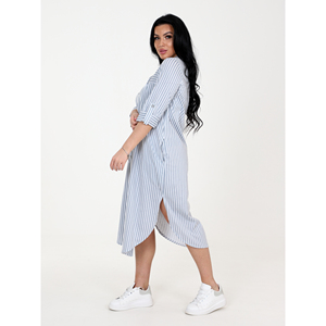 Robe en jersey de coton élégante pour femmes en gros, respirante, décontractée, longueur genou, tailles XS 46-60, boutonnée devant, approvisionnement ODM pour le quotidien - Product Image 2