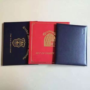 Custom Logo Graduation School <b>Certificate</b> Diploma Display Holder Cover Leather Hardcover Folders - Product Image 1