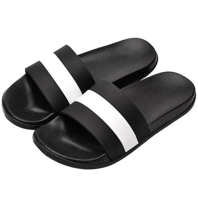New models casual men and women black slippers flat pvc men slide slipper custom logo slide sandal 2018 soft plain flip flop