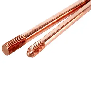 Electrical equipment pure copper clad steel q235 grounding rod 5/8" copper bond earth rod copper ground rod price