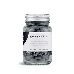 Georganics Dentifricio in Compresse al Carbone Attivo, 120 Pezzi, Sbiancante per la Pulizia dei Denti - Product Image 1