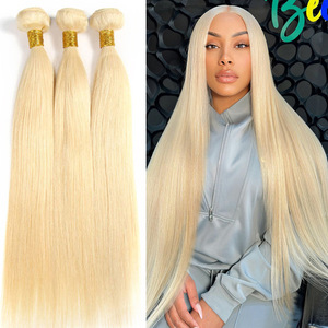 Perruque de <span class=keywords><strong>cheveux</strong></span> humains vierges bruts 613, alignés aux cuticules, blonds, de donneur unique, double tirage, mèches de <span class=keywords><strong>cheveux</strong></span> humains - Product Image 2