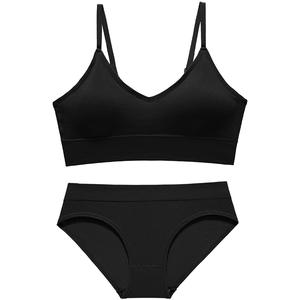 Conjunto de ropa interior deportiva transpirable sin costuras para mujer, Sujetador deportivo con correa ajustable y Top corto con <span class=keywords><strong>bragas</strong></span> de Bikini con cuello en V para fútbol - Product Image 6
