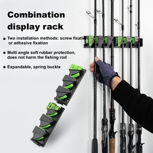 <b>Wall</b> Mounted Fishing Rod <b>Bracket</b>, <b>Wall</b> Mounted, , Perforated Fishing Rod Storage and Placement Rack Fishing Rod Display Rack - Product Image 3