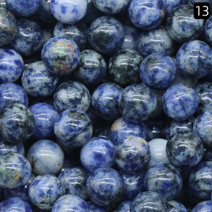 Perles rondes en pierre naturelle de 10mm de couleurs assorties, sans trou, faites à la main pour la fabrication de bijoux - Product Image 3