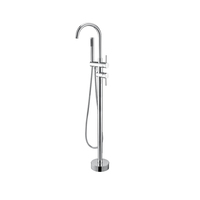 Robinetterie de douche pour baignoire, mitigeur chaud/froid sur pied, en laiton noir mat avec cartouche céramique, pour appartements et hôtels