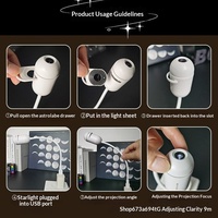 Mini Lámpara Nocturna LED USB Recargable para Decoración del Hogar, Proyector de Estrellas de Galaxia de Doble Proyección para Dormitorio, Regalo Práctico