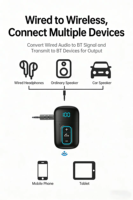 Récepteur Bluetooth J39 Mini 3,5 mm, kit voiture Bluetooth sans fil portable mains libres