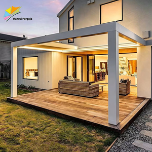 Pergola rétractable de luxe européenne 20x20 en aluminium électrique motorisée avec éclairage LED solaire pour jardin, patio et balcon - Product Image 4