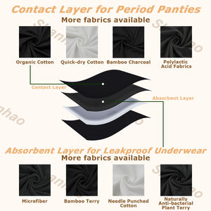 Shanhao OEM a vita media mutandine mestruali a taglio alto in cotone Culottes a <span class=keywords><strong>tenuta</strong></span> stagna biancheria intima da <span class=keywords><strong>donna</strong></span> - Product Image 3