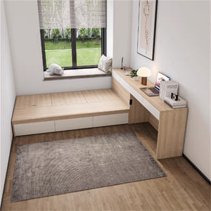 Juego de Muebles Modernos y Económicos para Apartamentos de Alquiler Comercial, Construcción de Madera Duradera, Diseño que Ahorra Espacio, Cama con Escritorio y Almacenamiento - Product Image 4