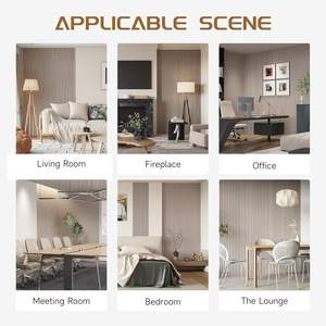 Panneau en feutre PET adossé à des lattes de MDF en placage de chêne naturel Akupanels Panneaux acoustiques en bois pour la décoration murale intérieure - Product Image 6