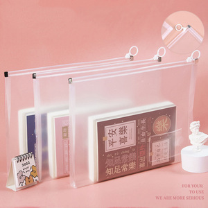 Estuche para lápices 3D transparente y sencillo, bolsa portátil para lápices para estudiantes que realizan exámenes, bolsa para documentos A4, con cremallera de gran capacidad - Product Image 3