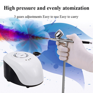 Appareil de beauté professionnel double action, kit aérographe à jet d'oxygène avec compresseur ABS pour artistes et bricolage, hydratation de la peau US/UK - Product Image 1