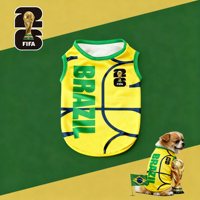 Vêtements pour animaux de compagnie officiels de la Coupe du monde FIFA 2026, vêtements de luxe respirants pour chiens, t-shirt, équipe de football brésilienne, vêtements pour animaux de compagnie