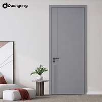 Portes en bois massif pour chambres à coucher, design minimaliste à panneau plat, en bois d'ingénierie apprêté, prêtes à peindre pour projet de rénovation