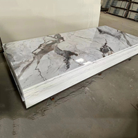 Feuille de marbre UV en PVC de 4x8 pieds, feuille d'or, panneau mural alternatif étanche, panneau de marbre de 3mm avec adhésif 3M