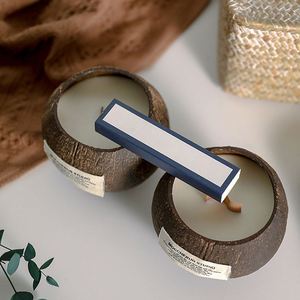 Luxury Coconut Shell Bowls, <b>Candle</b> Wood Wick Scented <b>Candle</b> Valentine Coconut <b>Gift</b> Box/ - Product Image 3