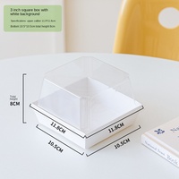 Boîte à gâteau mousse carrée recyclable anti-buée de 3 à 5 pouces de haut avec étiquette personnalisée d'estampage pour emballage de sandwich et de pain en gros