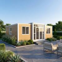 Conteneur habitable robuste de qualité industrielle, résistant à la corrosion, solide, déplaçable et extensible, style moderne du milieu du siècle, pour salle de bain extérieure