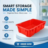 Caisse en plastique empilable et emboîtable en maille perforée pour le stockage et l'expédition