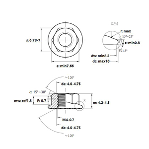 Tuerca hexagonal con brida DIN 6923 M6 M12 M14 M16 M20 M24 Carbono 35 # - Product Image 4