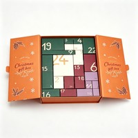 Luxuriöser Weihnachts-Countdown-Kalender mit Individualisierung, 12/24-Tage Überraschungsbox für Schokolade, Kosmetik, Geschenke und Schmuck, Verpackung in Papierbox