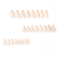 Faux ongles en acrylique de luxe 3D de haute qualité, forme amande, pointus, à presser, avec colle pour ongles artificiels