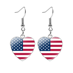 2026 WorldCup French Hook Earrings Mexico <strong>USA</strong> Canada Heart Flag <strong>Jewelry</strong> - Product Image 6